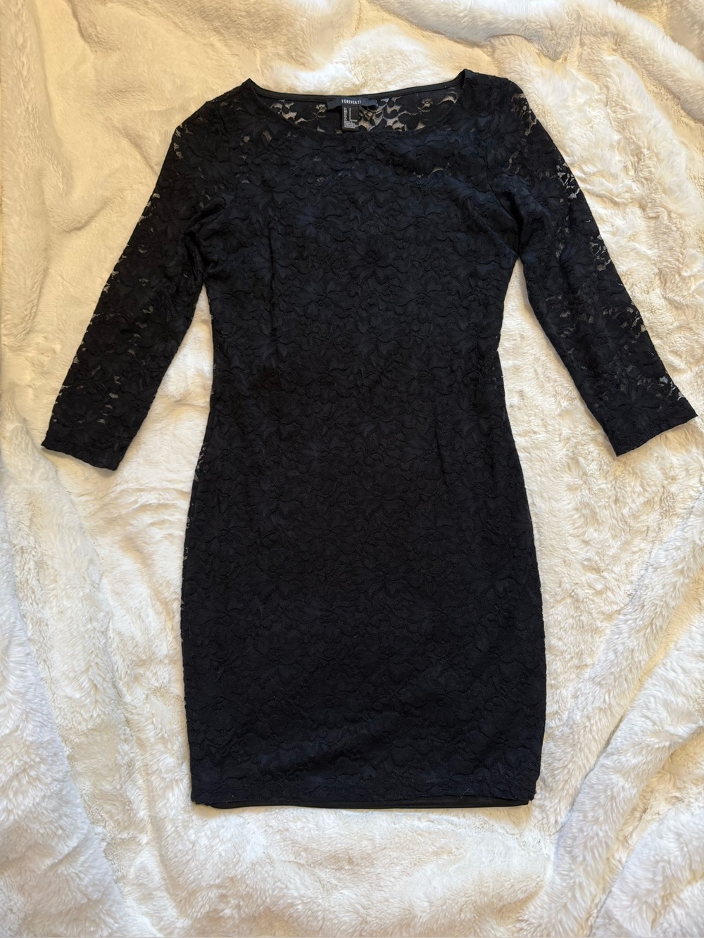 Forever 21 Women's Black Lace Sheath Dress